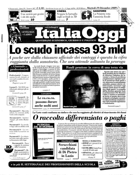 Italia oggi : quotidiano di economia finanza e politica